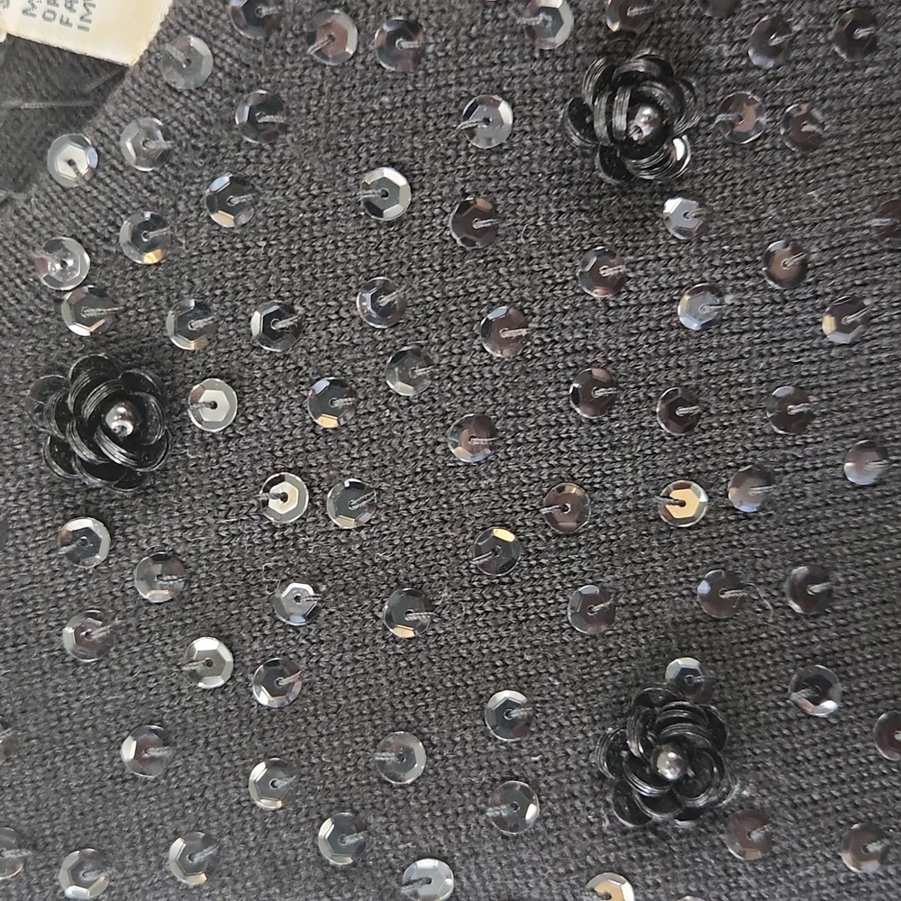 Anne Klein II Petite Black Sequin Wool Tank Top - Picture 10 of 11